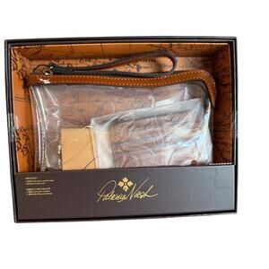 Patricia Nash Leather Trim Clear Stadium Bag & Card Holder